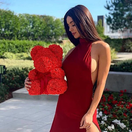 Oso de Peluche Rosa Eterna 🧸🌹